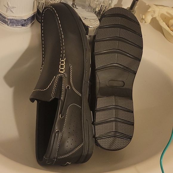 Nwot, Men sz 10.5, King Size Loafer, Black w Wht stitching Handsome, Comfortable main image 2